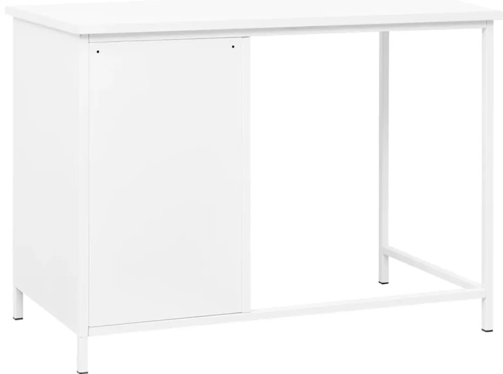 Secretária industrial c/ gavetas 105x52x75 cm aço branco