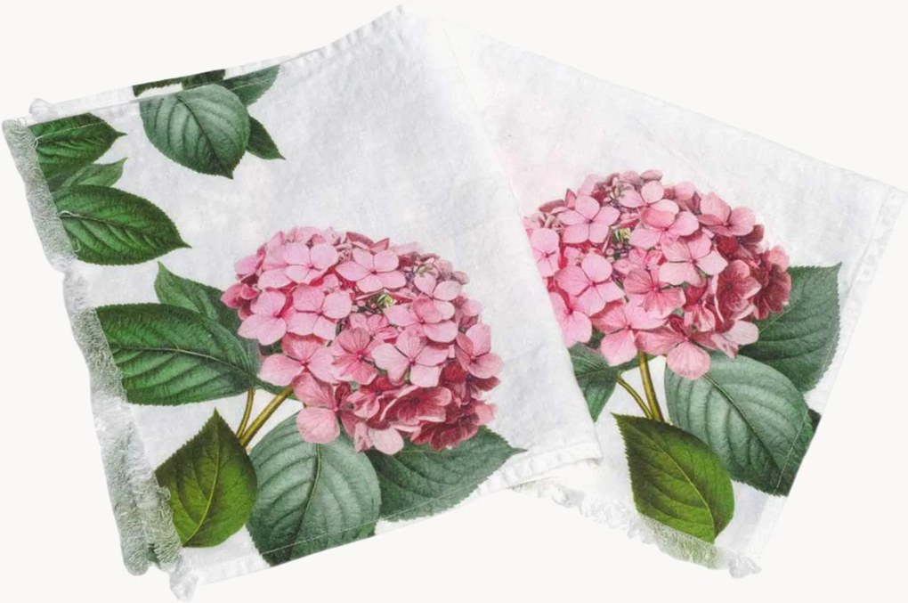 Toalhas de mãos em linho Hydrangea, conjunto de 2