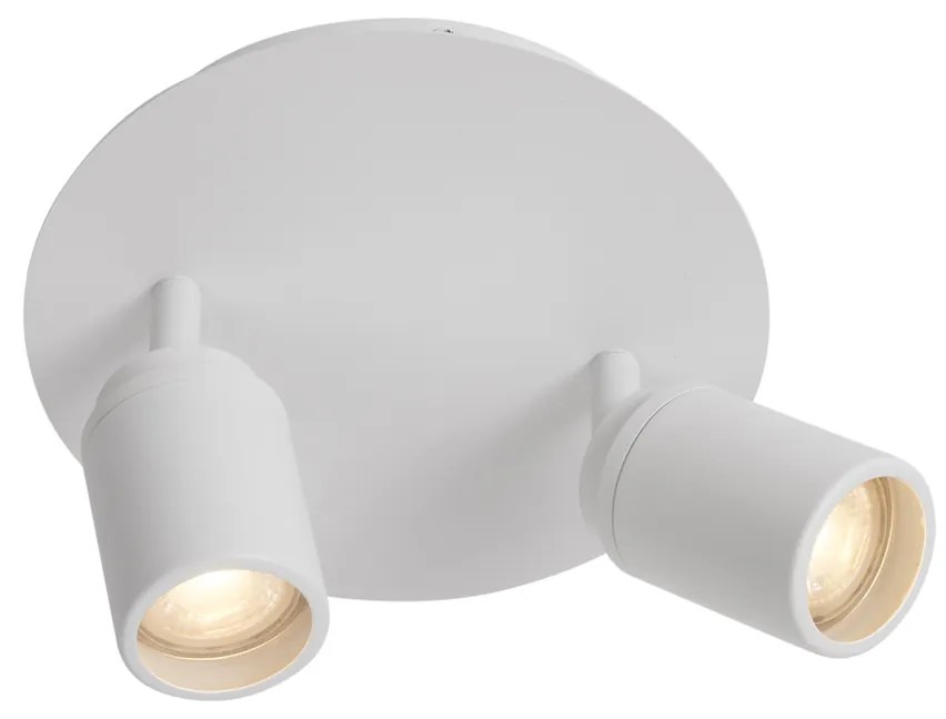 Foco de casa de banho moderno branco 2 luzes IP44 - Ducha Moderno