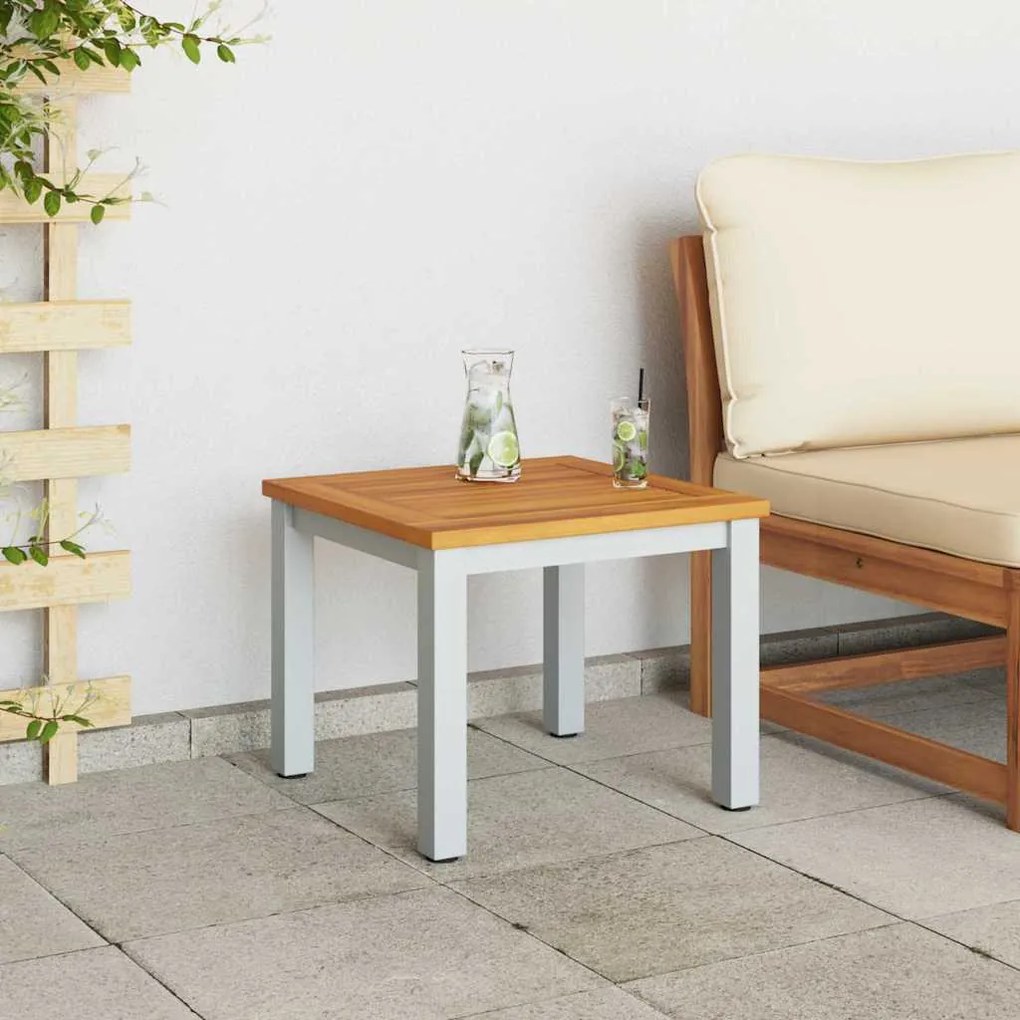 Mesa Lateral de Jardim 45x45x38 cm em Madeira de Acácia Sólida