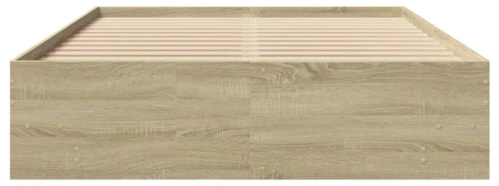 Estrutura de cama 135x190 cm derivados madeira carvalho sonoma