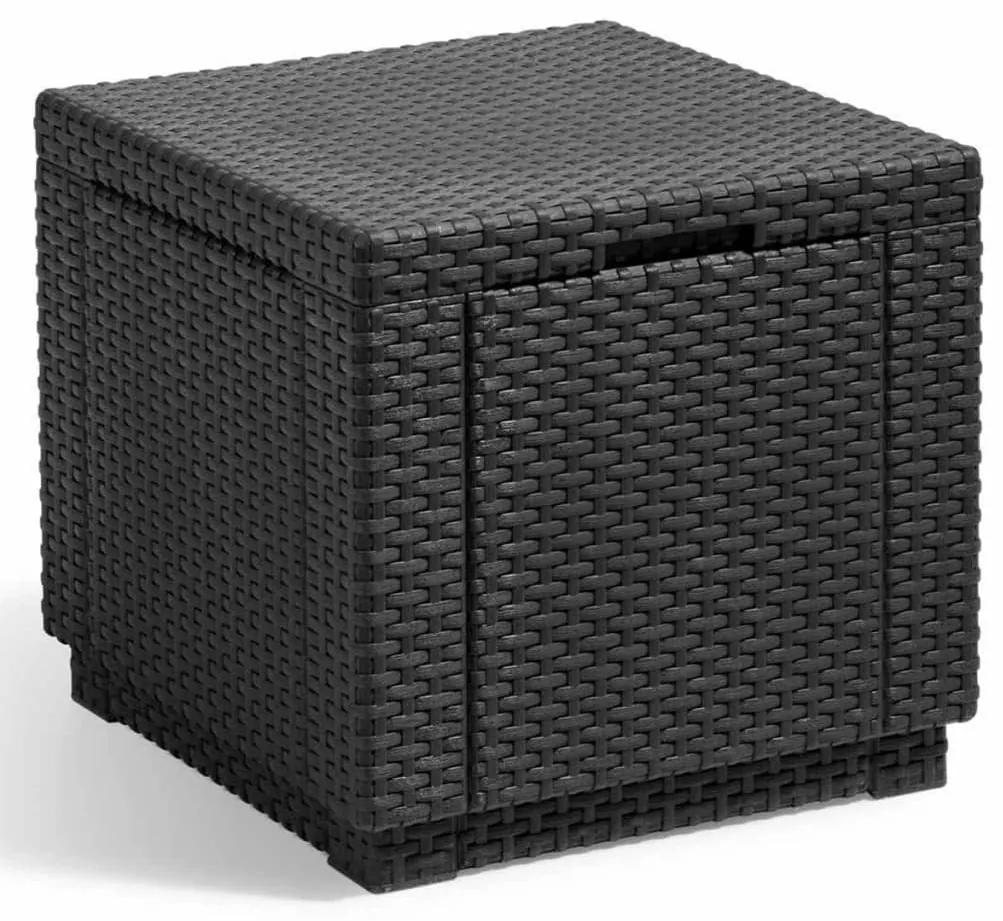 Keter Pufe de arrumação em forma de cubo grafite 213816