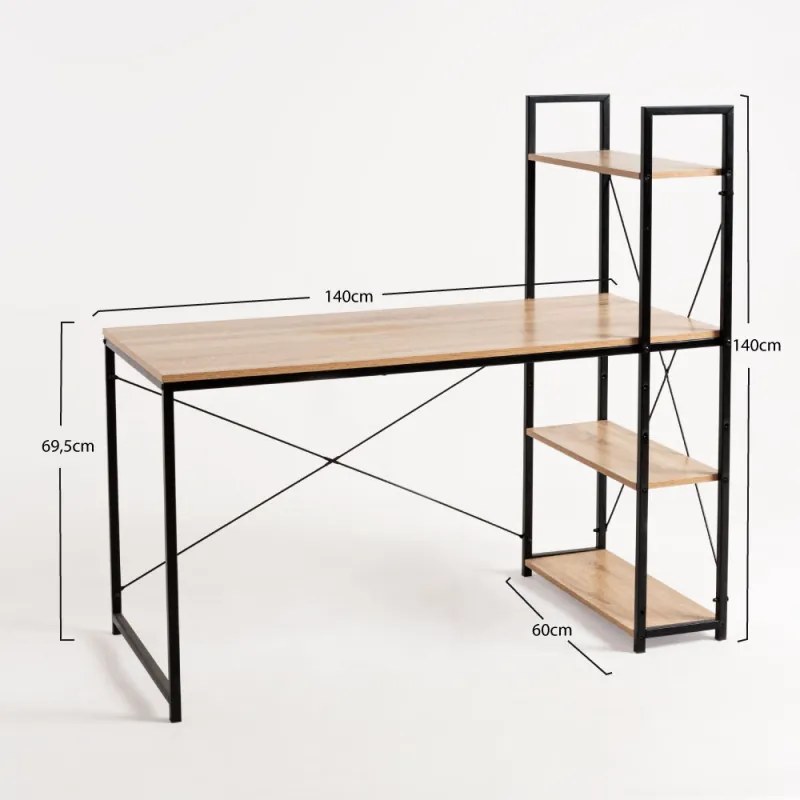 Secretária Kecil Preto 140 cm