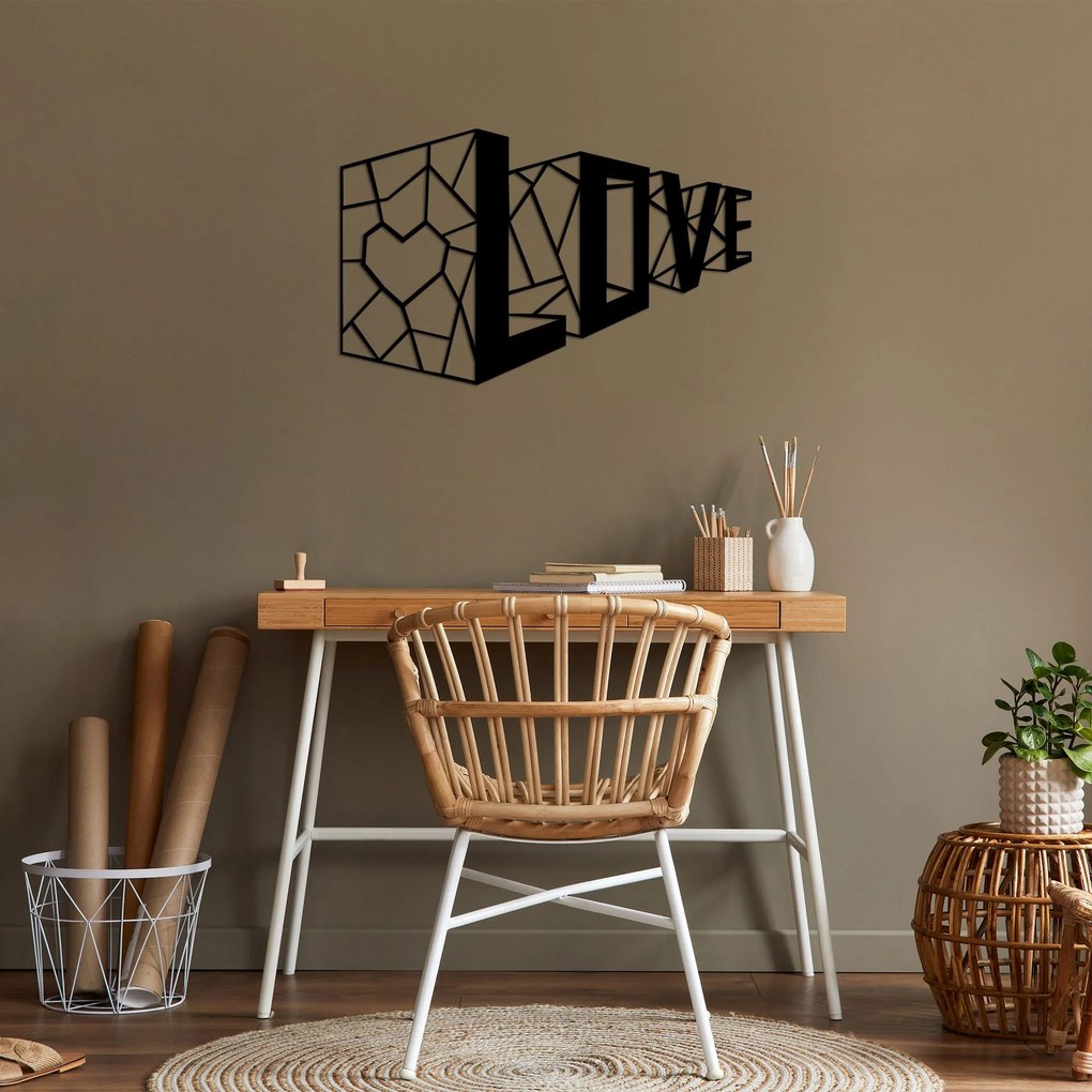 Acessório Decorativo de Parede Love 4 – Preto – 68 x 42 cm