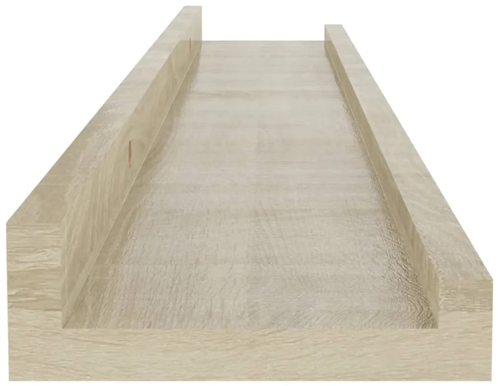 Prateleiras de parede 2 pcs 60x9x3 cm carvalho sonoma
