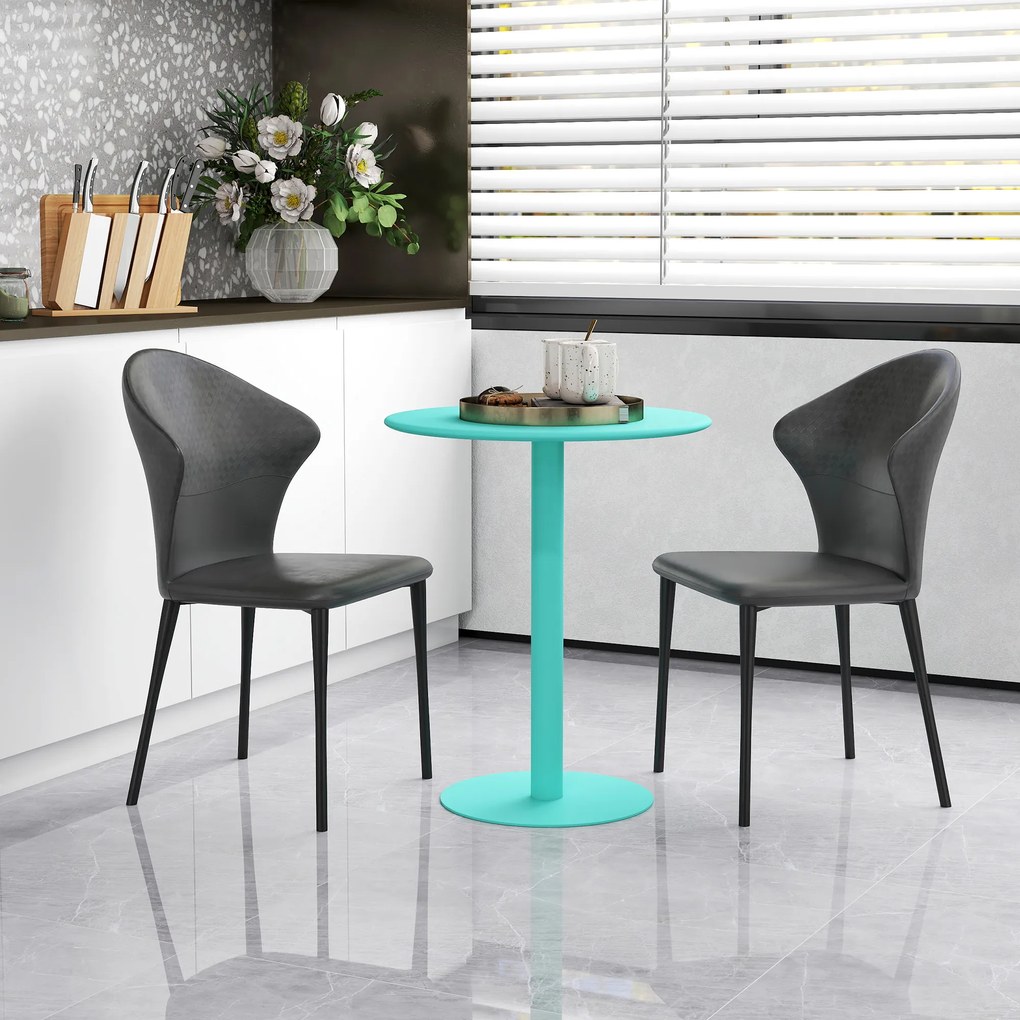 Mesa de Refeição Redonda para 2 Pessoas (CADEIRAS NÃO INCLUIDAS) Mesa de Cozinha de Aço para Interior e Exterior Ø60x72 cm Verde