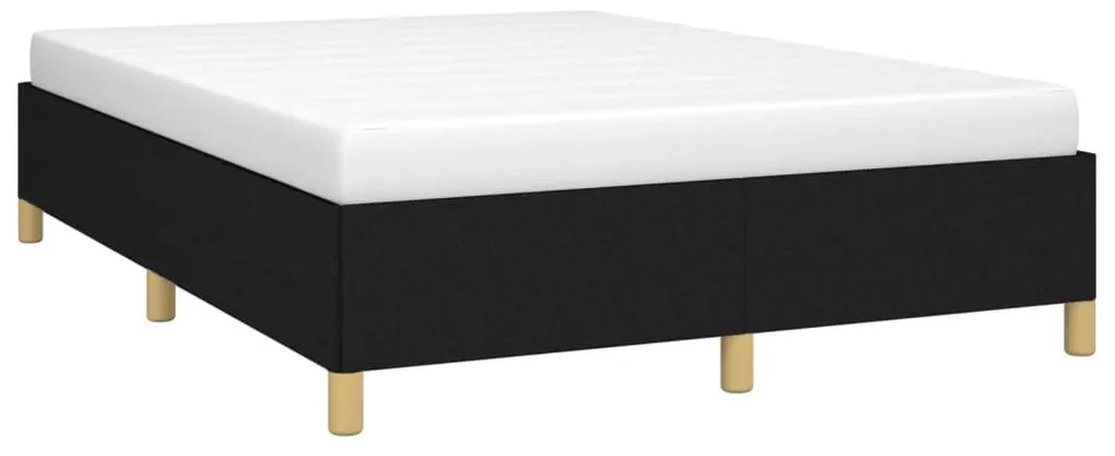 Estrutura de cama sem colchão 140x200 cm tecido preto