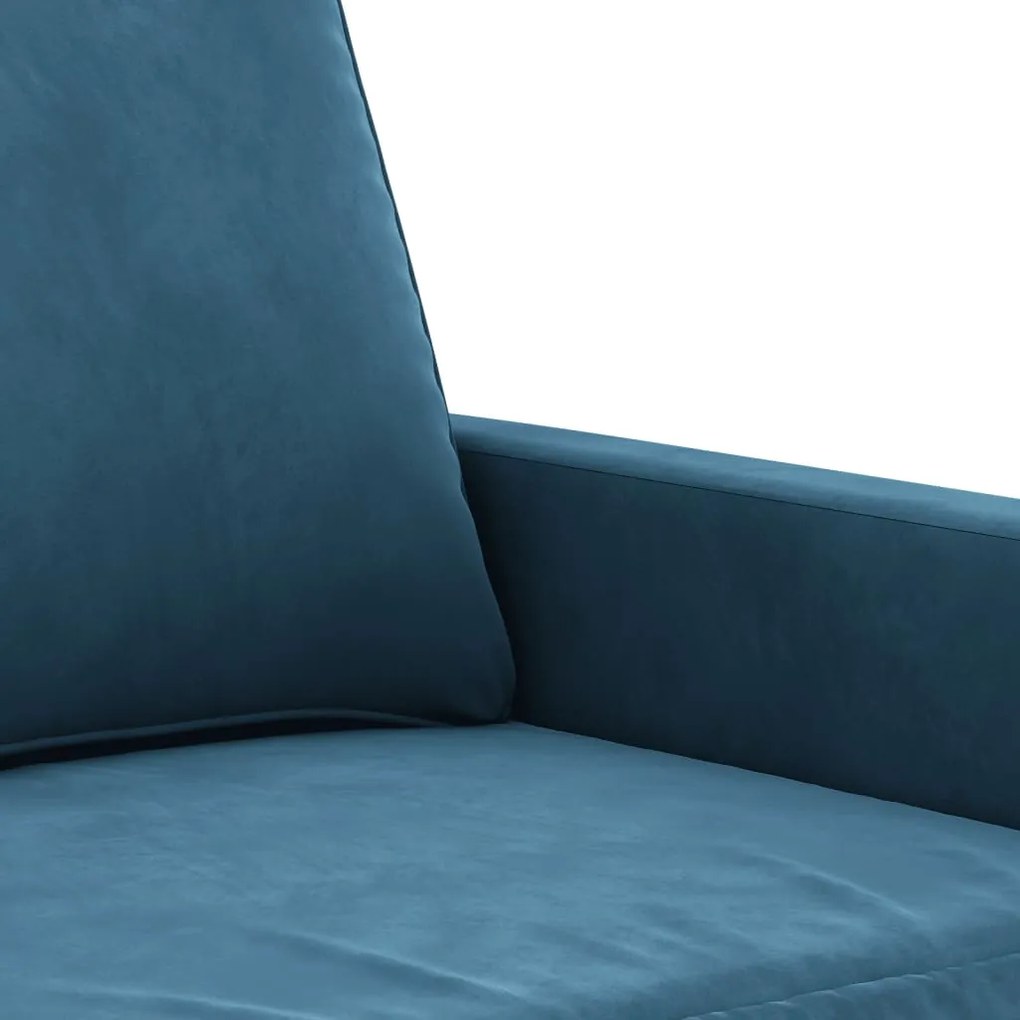 4 pcs conjunto de sofás com almofadas veludo azul