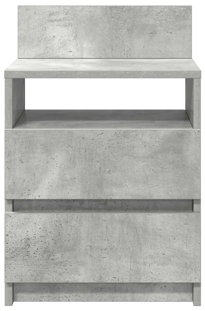 Mesas de cabeceira 2pcs c/ 2gavetas 40x33x60cm cinzento cimento