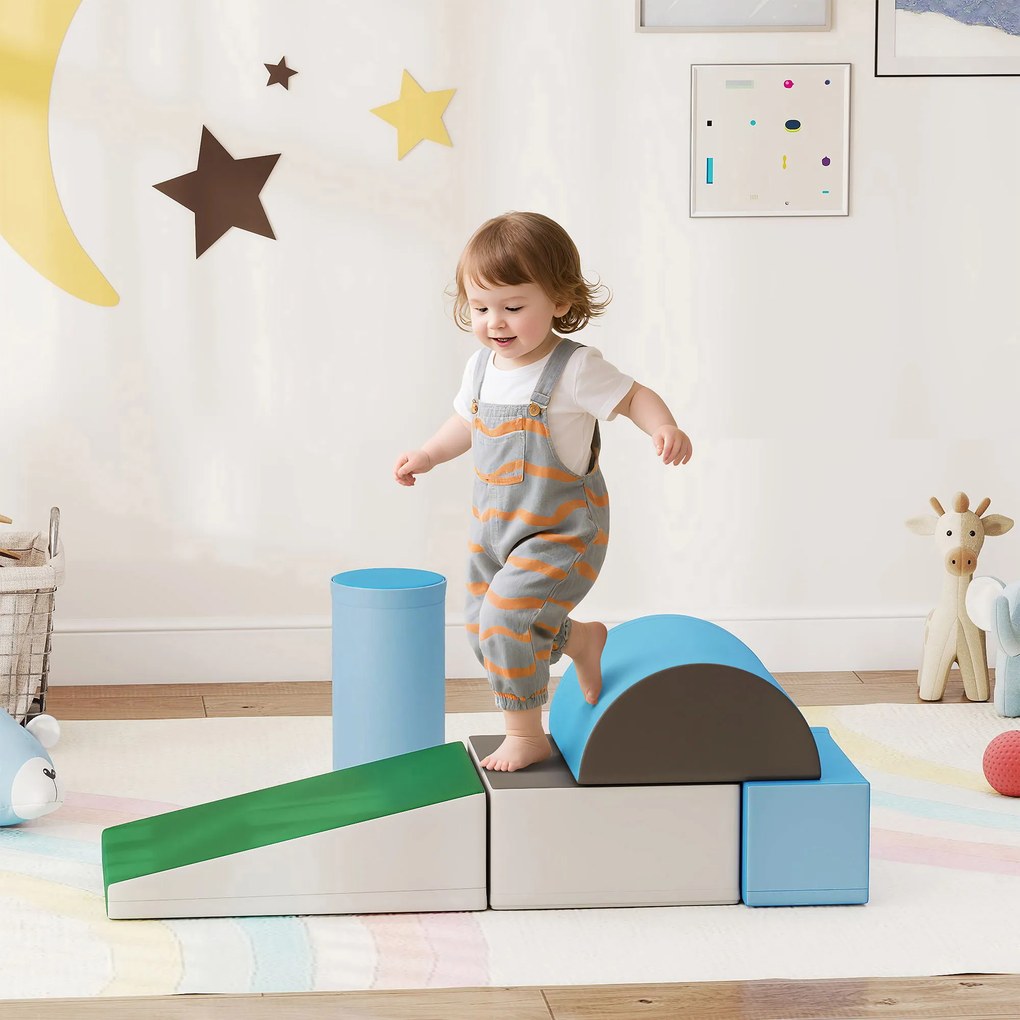 Conjunto de 5 Blocos de Psicomotricidade para Crianças Blocos de Construção Brinquedo para Aprendizagem Multicor