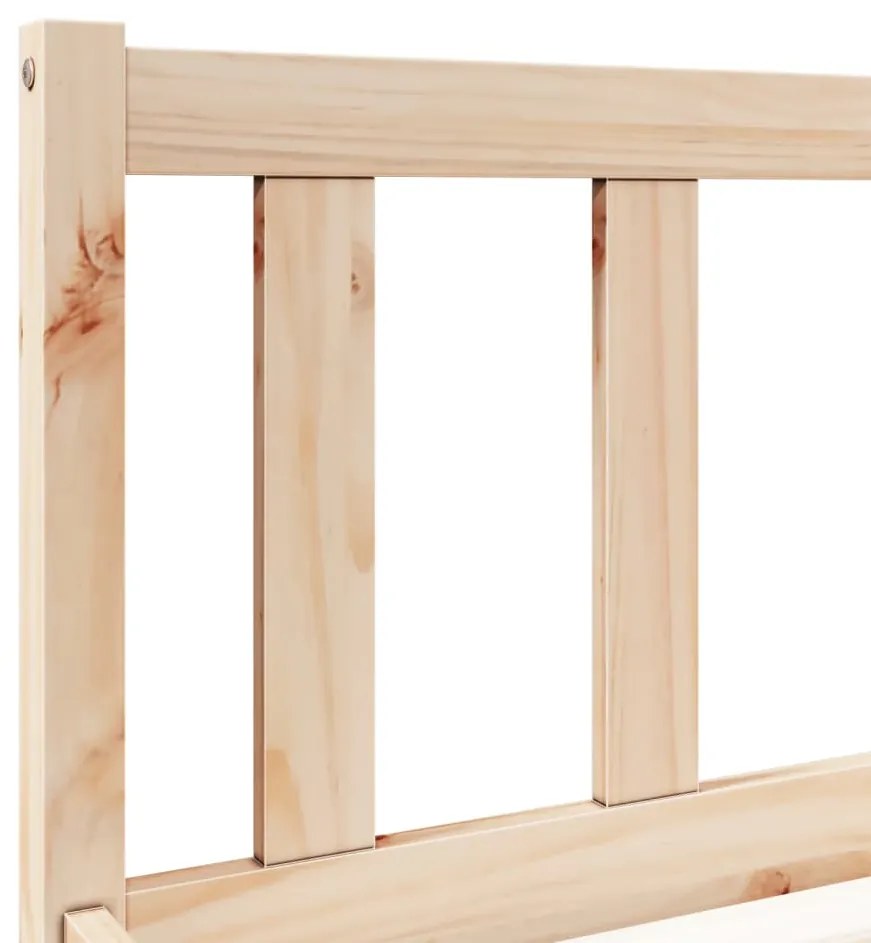 Cama extra longa sem colchão 80x210 cm madeira de pinho maciça