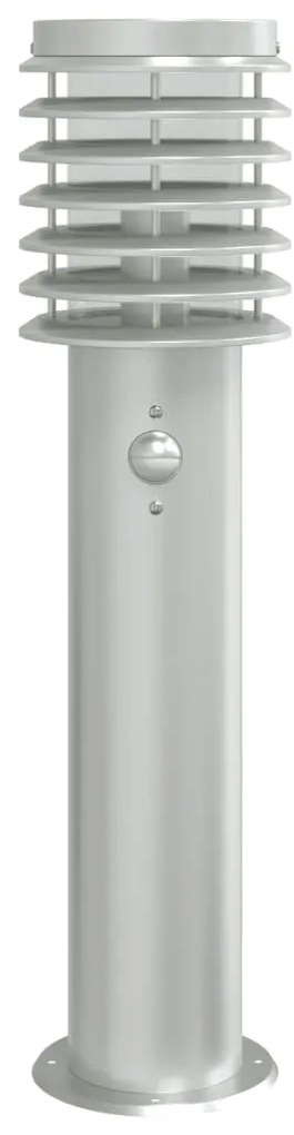 Candeeiro chão exterior c/ sensor 3 pcs 60cm aço inox. prateado