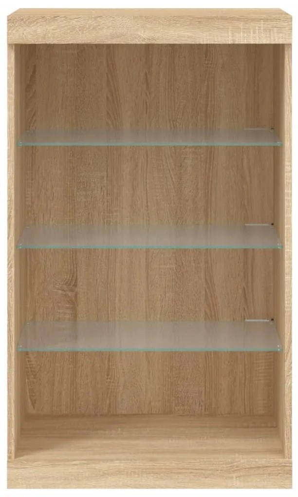 Aparador com luzes LED 60,5x37x100 cm carvalho sonoma