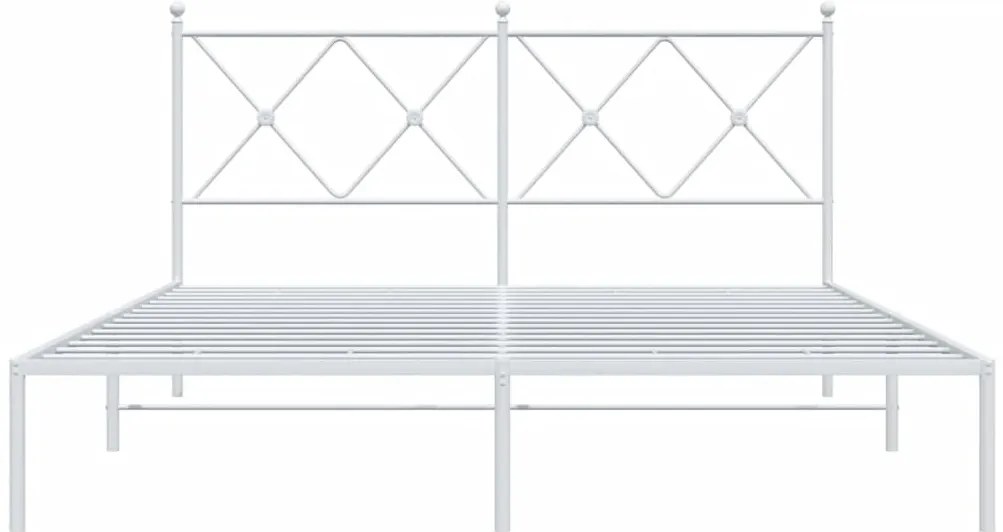 Estrutura de cama com cabeceira 160x200 cm metal branco