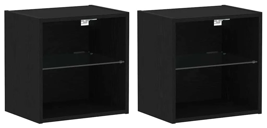 Prateleira Flutuante vidaXL 2 pcs Carvalho Preto 40x28,5x40 cm Madeira