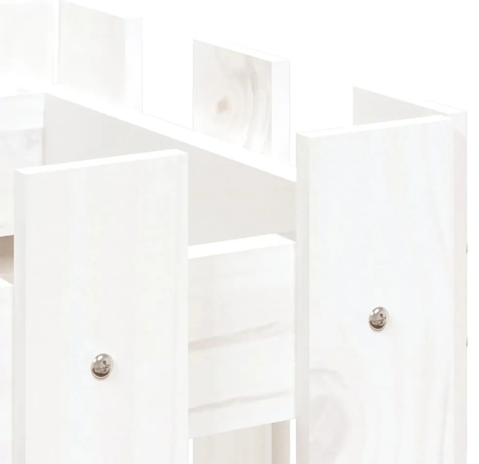 Canteiro elevado design cerca 100x30x30 cm pinho maciço branco