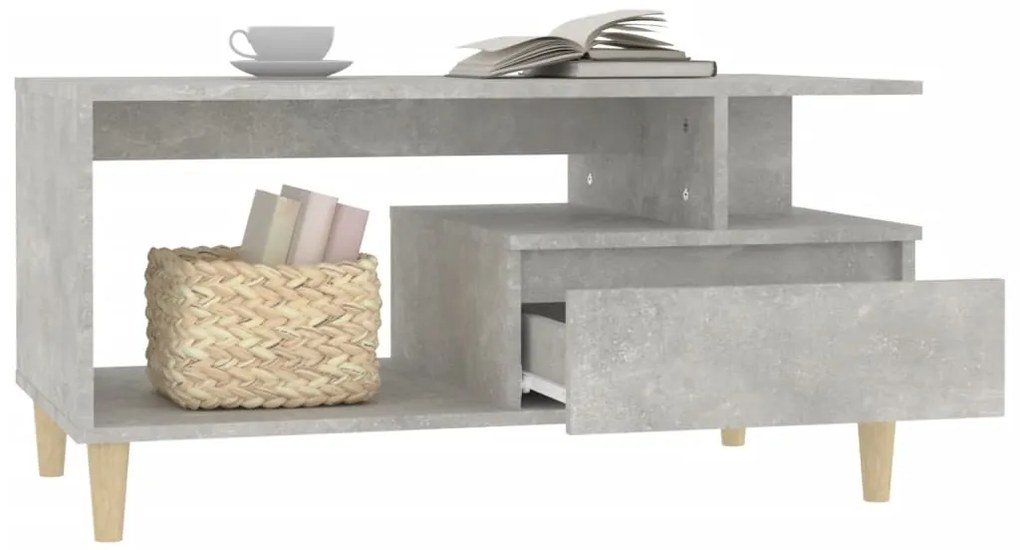 Mesa de centro 90x49x45 derivados de madeira cinzento cimento