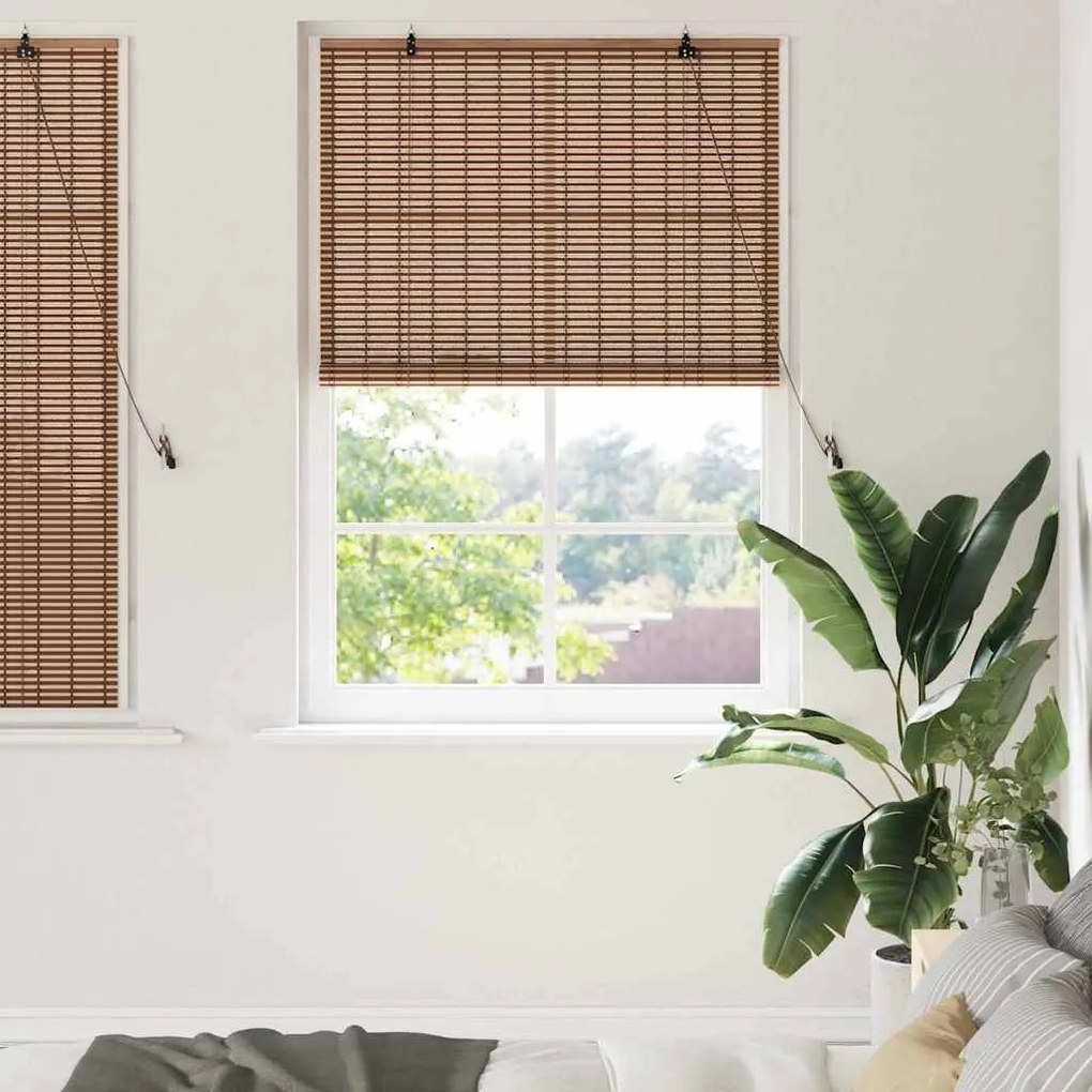 vidaXL Persianas e Sombras de Janela Castanho 110 x 160 cm Bambu