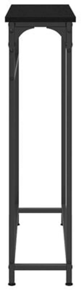 Mesa Console Preto Carvalhos 75x19,5x75 cm Madeira Prensada