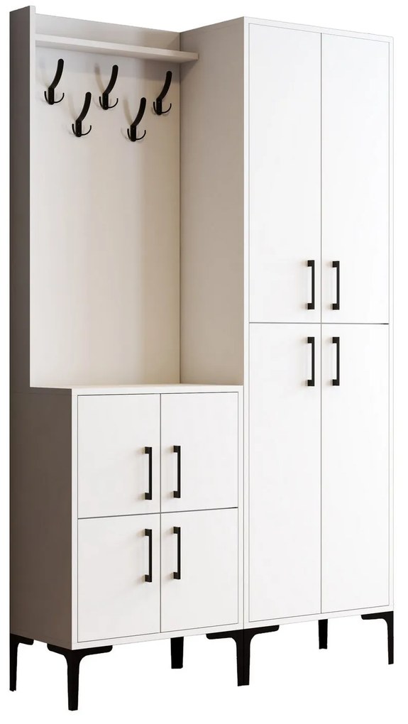 Hall Stand Berlin BA – Branco – 120 cm x 200 cm x 35 cm