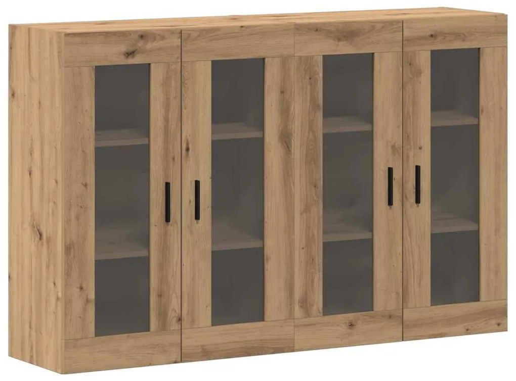 Gabinetes de Parede 2 peças Carvalho Artesanal 69.5 x 34 x 90 cm em Ma