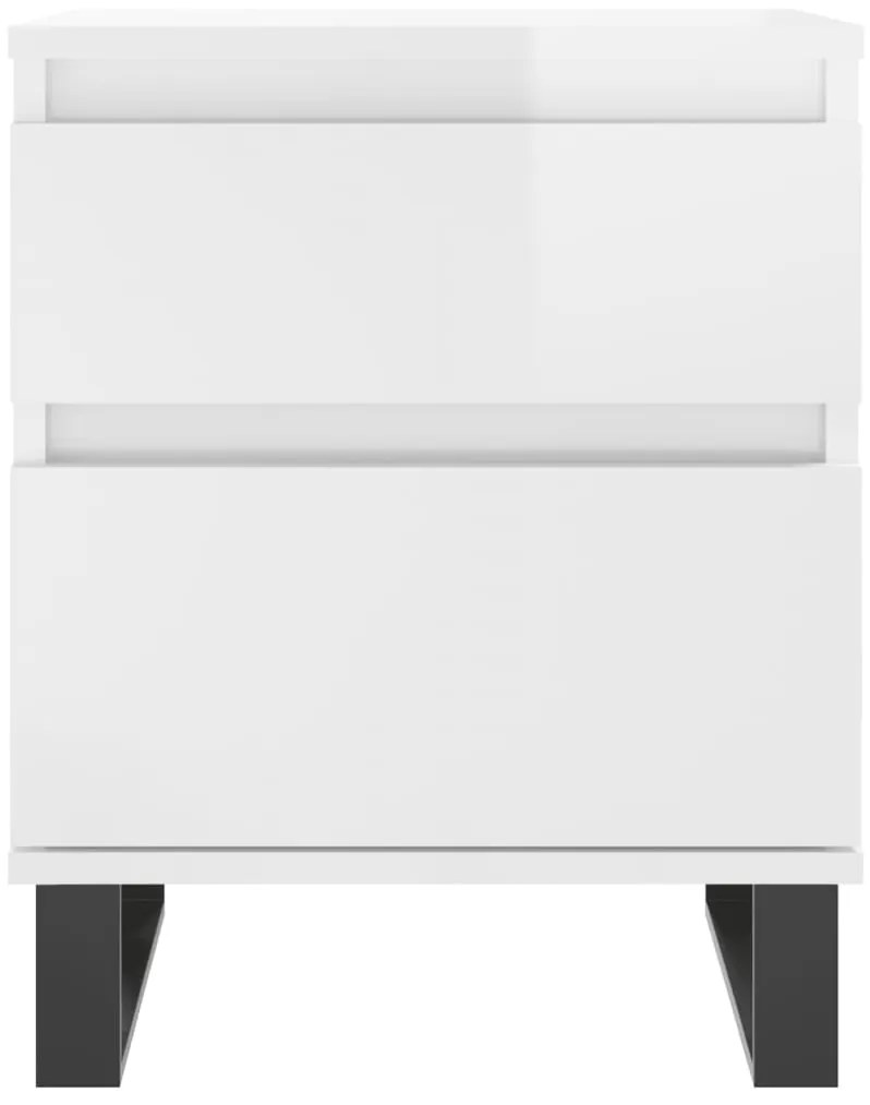 Mesa de cabeceira 2 pcs derivados de madeira branco brilhante