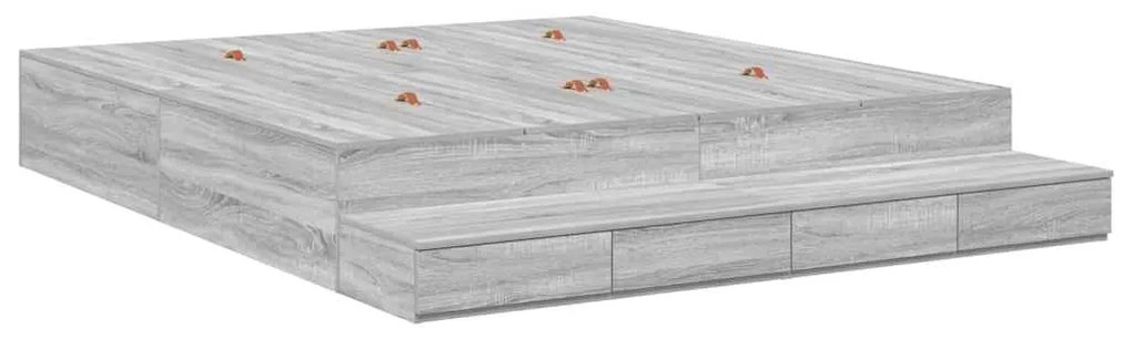 Cama de Armazenamento Cinza Sonoma 180x200 cm