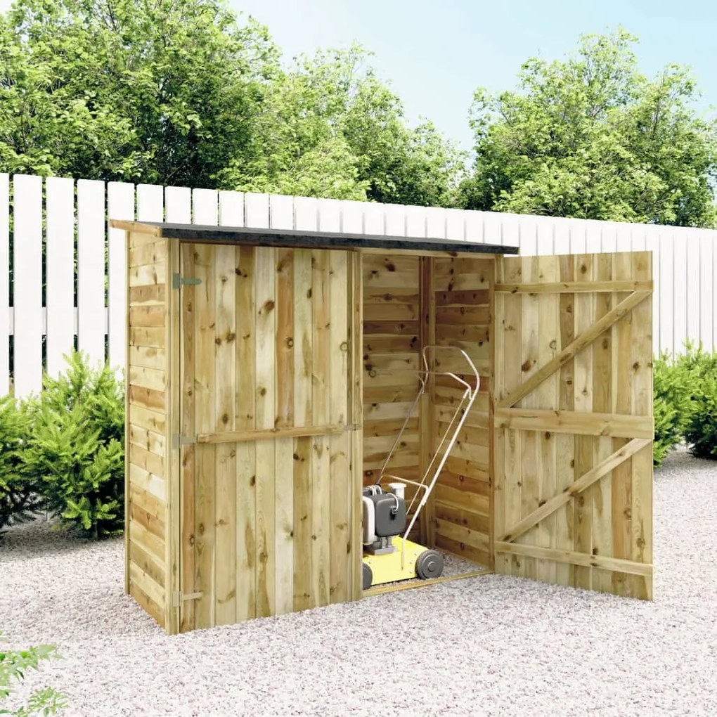 45307 vidaXL Abrigo p/ ferramentas jardinagem 182x76x175 cm pinho impregnado