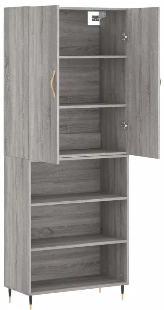 Armário alto 69,5x34x180 cm derivados de madeira sonoma cinza