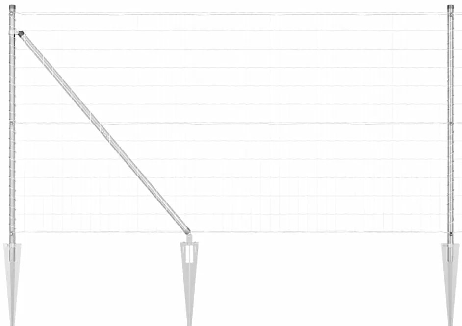 Cerca Euro com 13 Postes Espigados 1 x 25 m em Aço Galvanizado