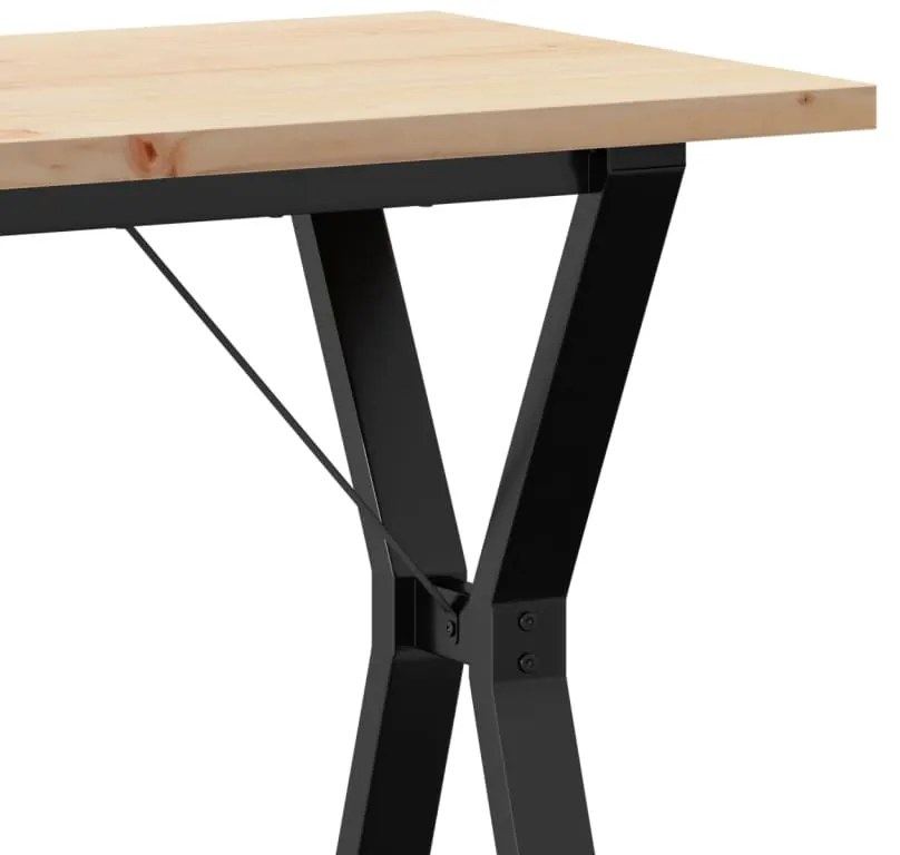 Mesa de jantar estrutura em Y 80x50x75,5 cm pinho/aço