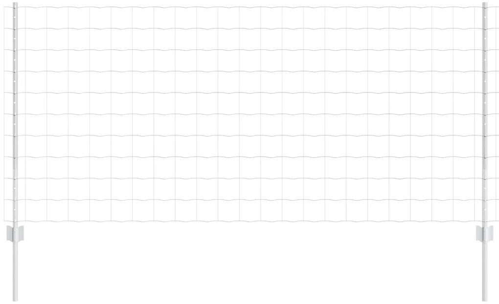 vidaXL Cerca e Poste Prateado 1 x 25 m Aço