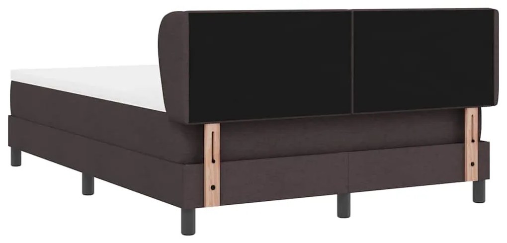 Cama Box Spring com Colchão vidaXL Marrom Escuro 140x200 cm em Tecido