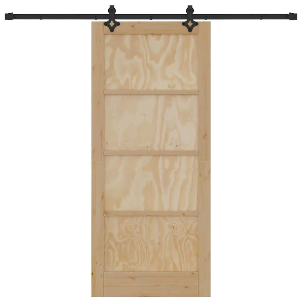 Porta Deslizante com Conjunto de Ferragens 'ORKDAL'Madeira de Pinho Ma