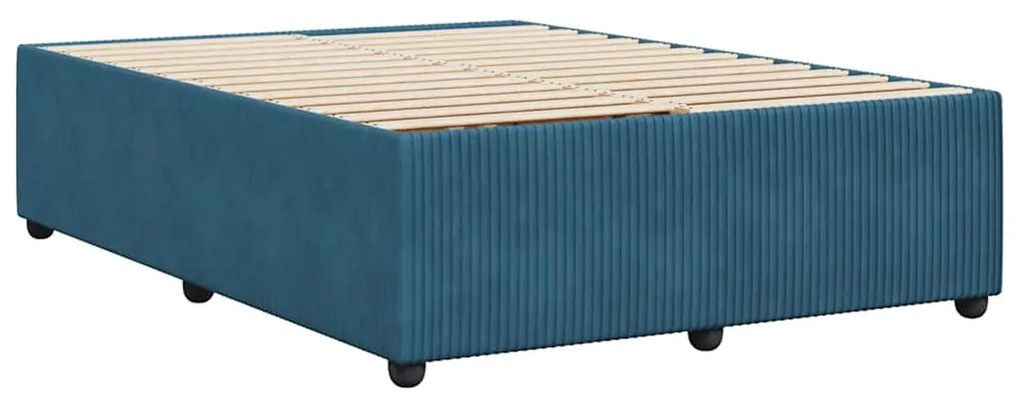 Estrutura de cama 140x200 cm veludo azul