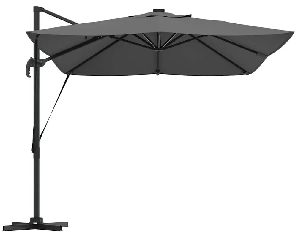 Parasol Cantilever Roma com LEDs Antracite 352x251x265 cm - Estrutura