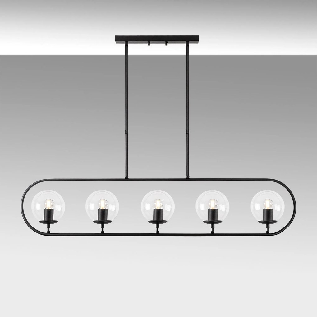 Candeeiro de Teto Jewel – Preto – 122 x 15 cm
