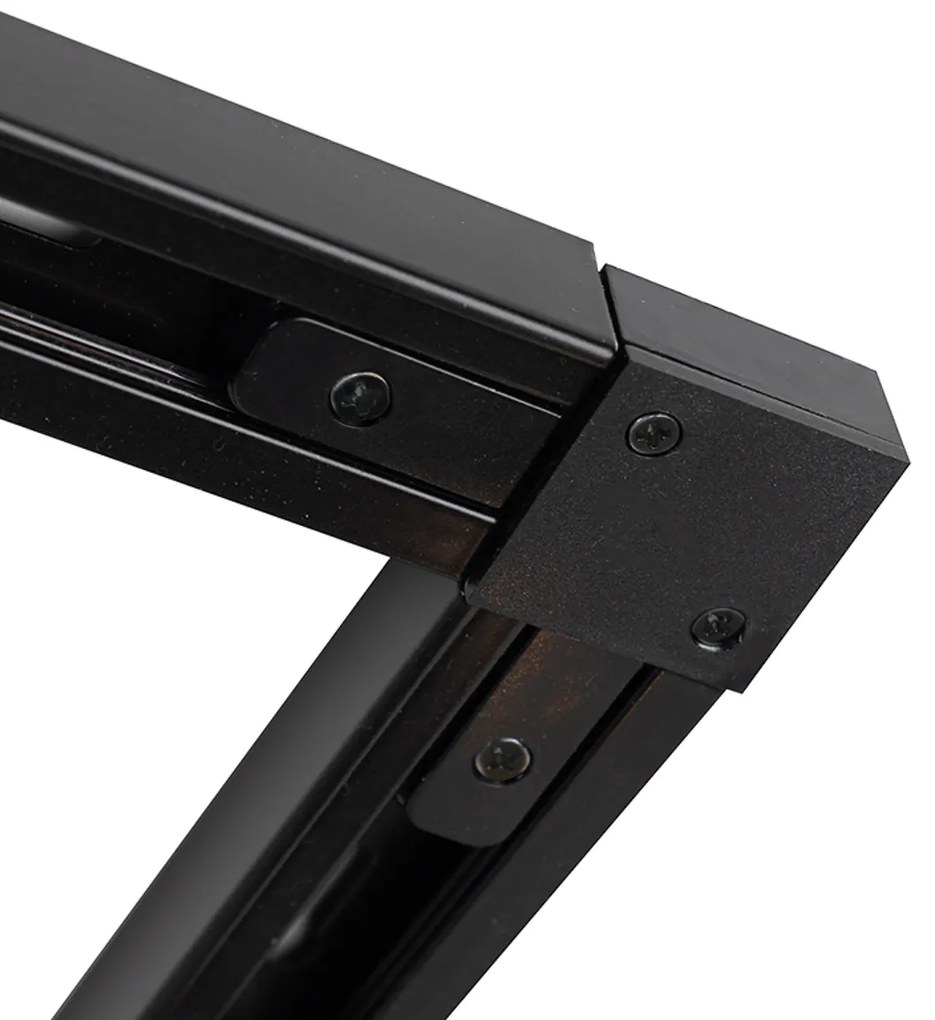 Sistema de calhas moderno com 5 focos monofásicos preto - Jeany Moderno