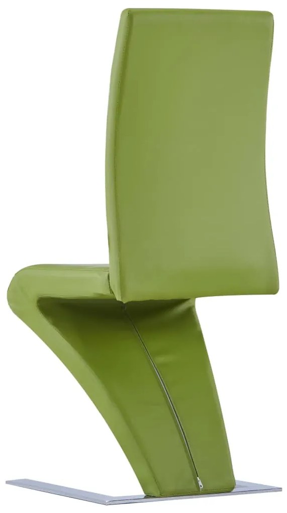 Cadeiras de jantar ziguezague 2 pcs couro artificial verde