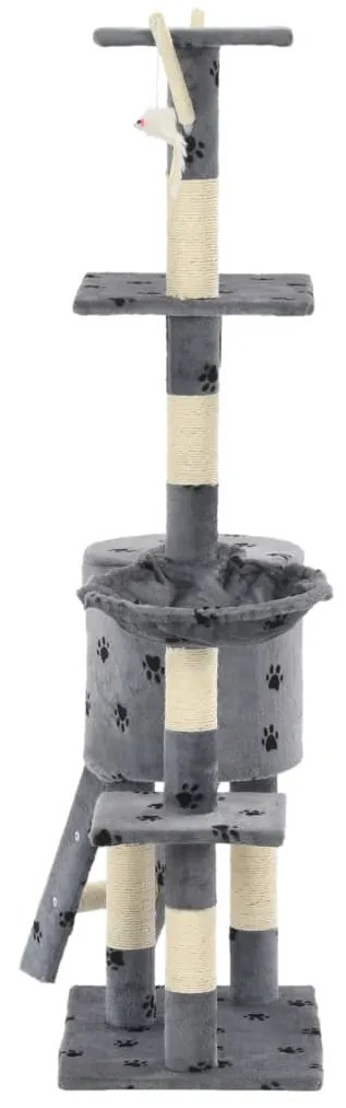 Árvore para gatos c/postes arranhadores sisal 138 cm cinzento