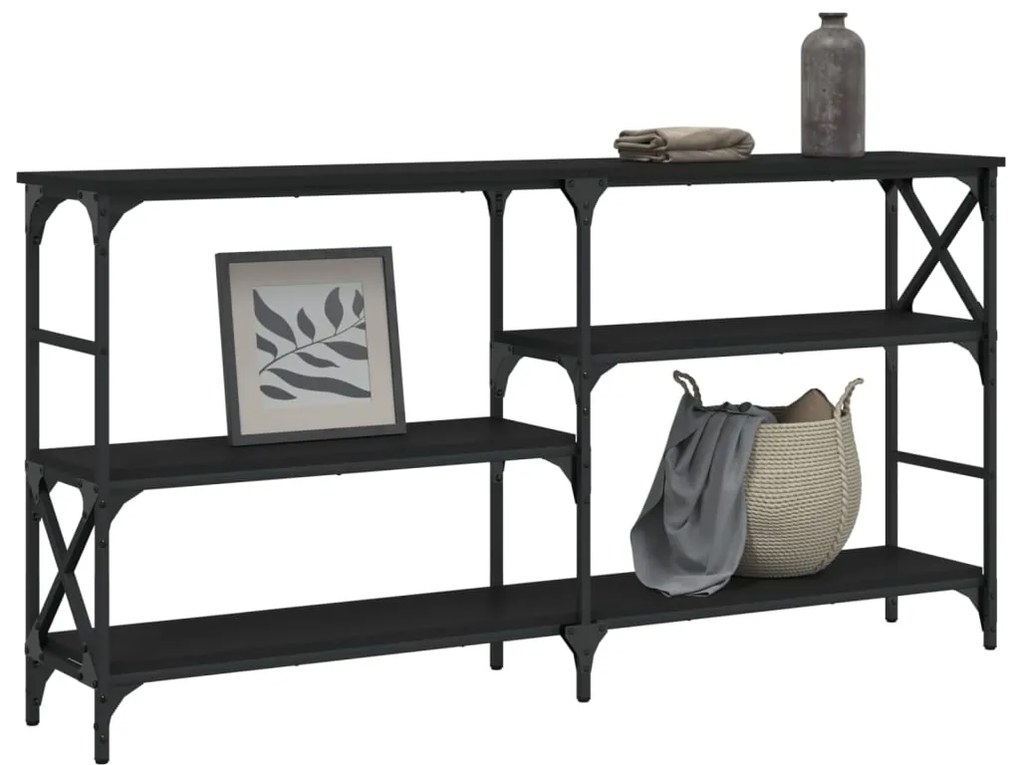Mesa consola 150x29x76,5 cm derivados de madeira preto