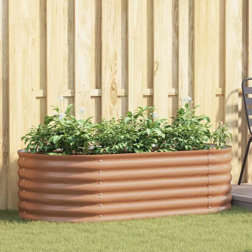 Cama de Jardim Elevada Castanha com Aparência de Madeira 160x80x44 cm