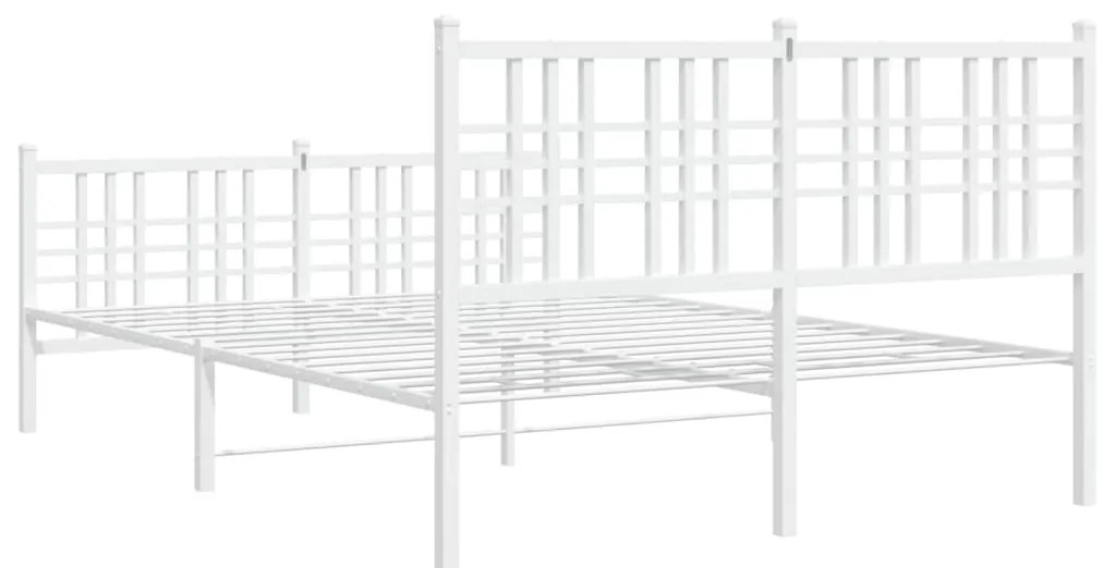 Estrutura de cama com cabeceira e pés 120x200 cm metal branco