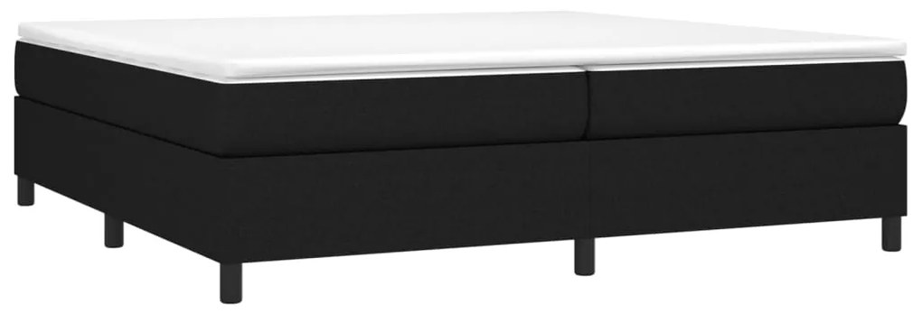 Cama com molas/colchão 200x200 cm tecido preto