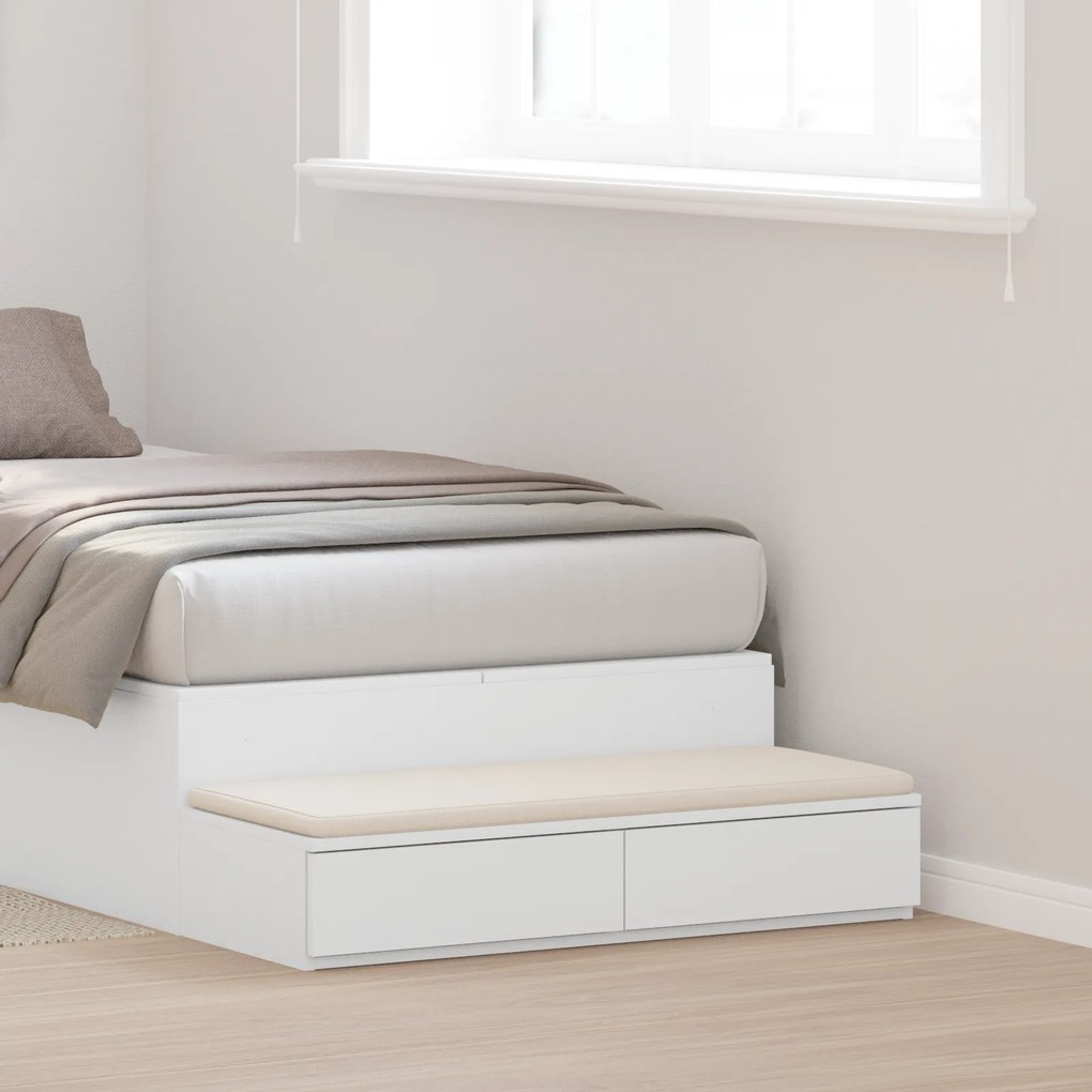 Gavetas de Cama vidaXL Brancas 80x36,5x16,5 cm Madeira Engenharia