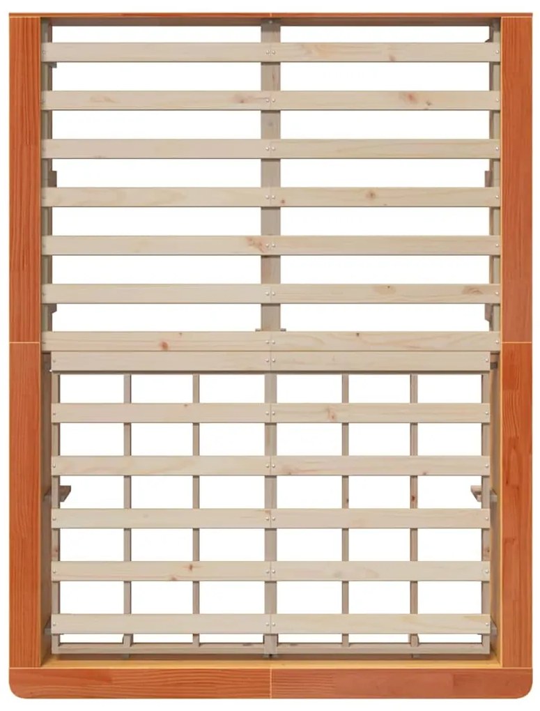 Estrutura da Cama Castanho-mel 140 x 190 cm Madeira maciça