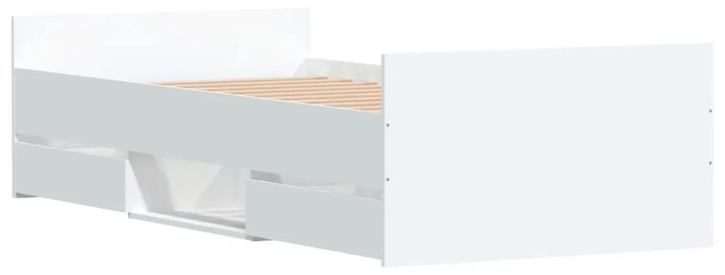 Estrutura de cama c/ painéis cabeceira e pés 90x190 cm branco