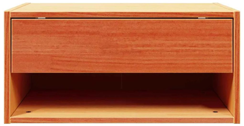 Mesa de Cabeceira Montada na Parede 2 pcs Castanho-mel