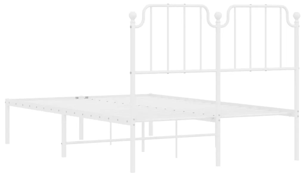 Estrutura de cama com cabeceira 120x190 cm metal branco