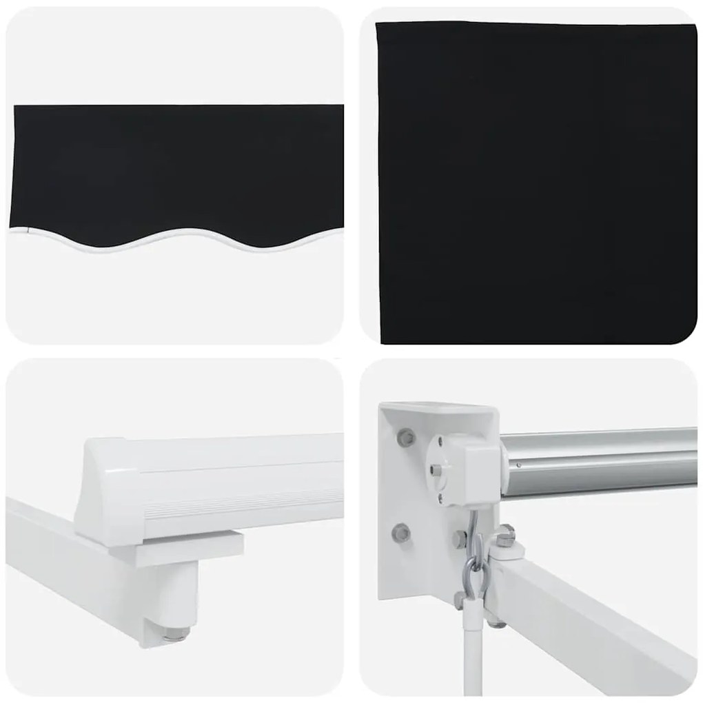 Toldo Retrátil Manual Preto 450x300 cm